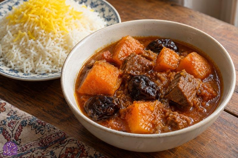خورشت-کدو-حلوایی-با-گوشت-و-آلو