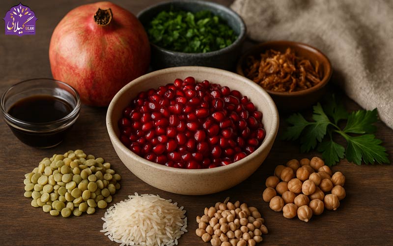 مواد-اولیه-آش-انار-شیرازی