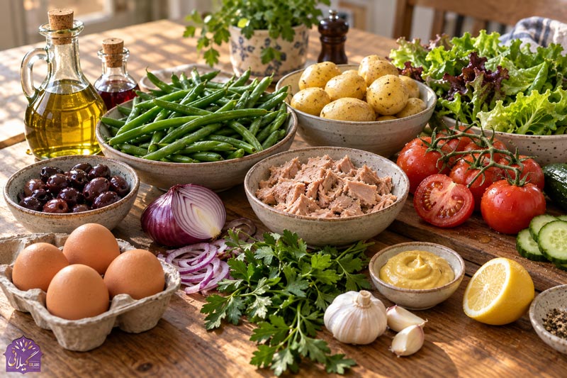 مواد-لازم-برای-تهیه-سالاد-تن-ماهی-فرانسوی