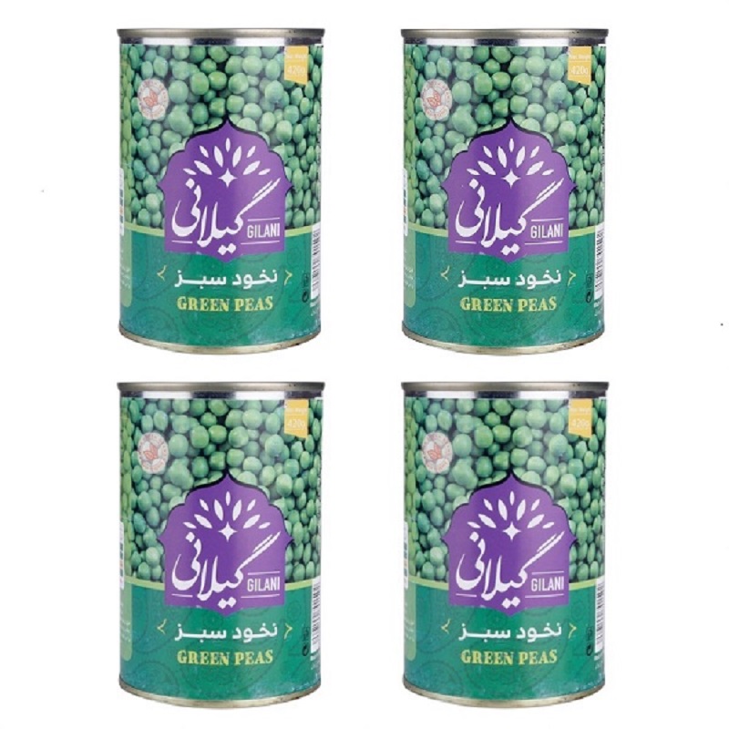 کنسرو نخود فرنگی گیلانی 420 گرم بسته 4 عددی