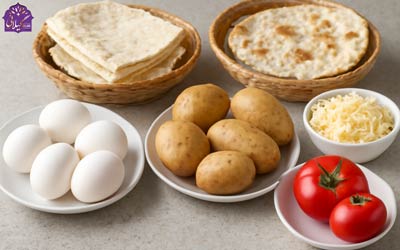 پنج غذای ساده با نون برای شام | سیب زمینی، بورک، پیتزا با نون