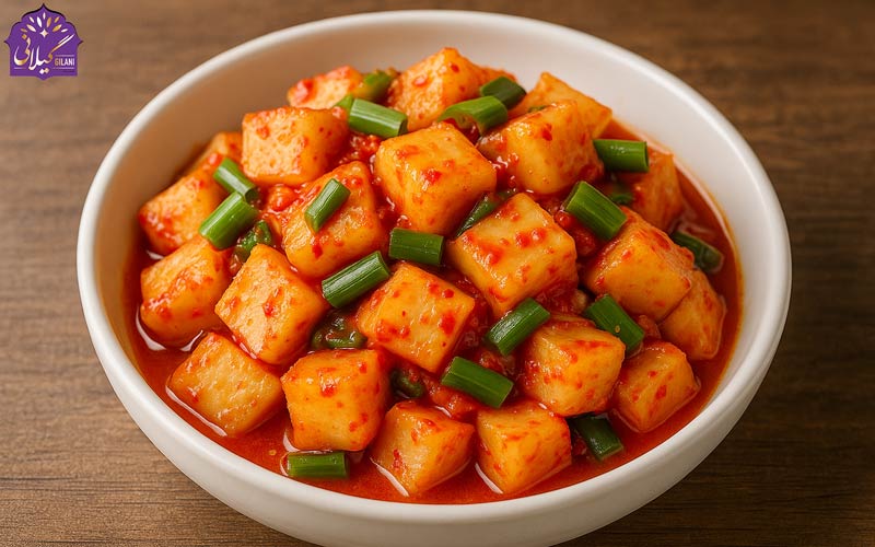 طرز تهیه کیم چی ککدوگی | دستور کامل کیم چی ترب سفید کره ای