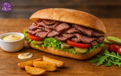 ​دستور تهیه ساندویچ رست بیف با سس مخصوص و نان حجیم تازه