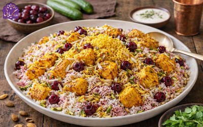 طرز تهیه آلبالو پلو با مرغ؛ مجلسی، ملس و بدون شفته شدن