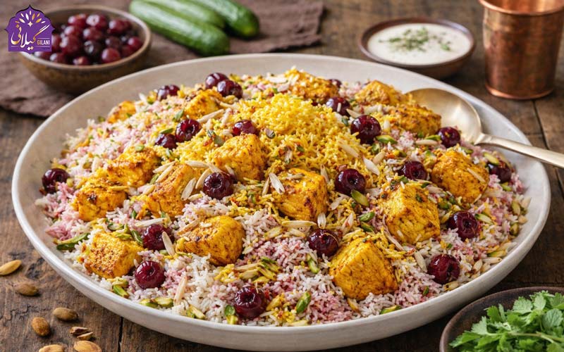 طرز تهیه آلبالو پلو با مرغ؛ مجلسی، ملس و بدون شفته شدن