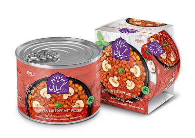 کنسرو خوراک لوبیا و قارچ