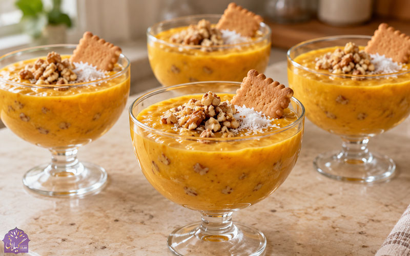 طرز تهیه پودینگ کدو حلوایی؛ لطیف و کرمی با عسل و زعفران